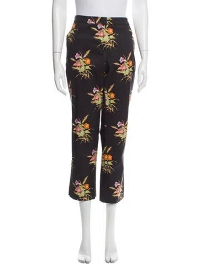 Pre-owned N°21 Floral Print Straight Leg Pants In Purple