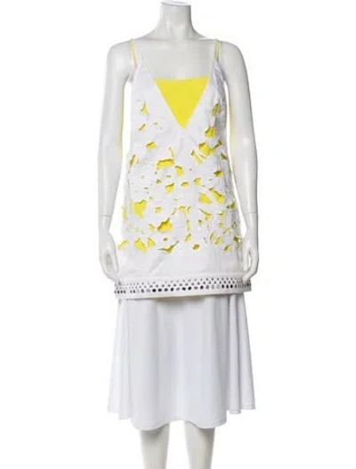 Pre-owned N°21 Floral Print V-neck Top In White