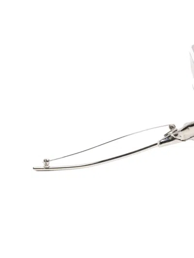 N°21 Floral-motif Brooch In Silver