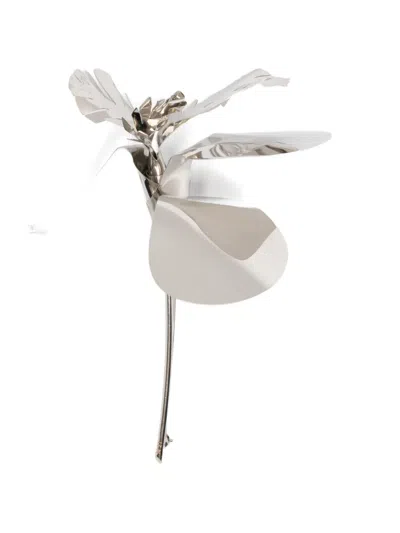 N°21 Floral-motif Brooch In Silver
