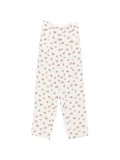 N°21 Floral-print Pleated Trousers In White