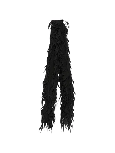 N°21 Frayed Scarf In Black