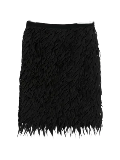 N°21 Fringe-embellished Midi Skirt In Black