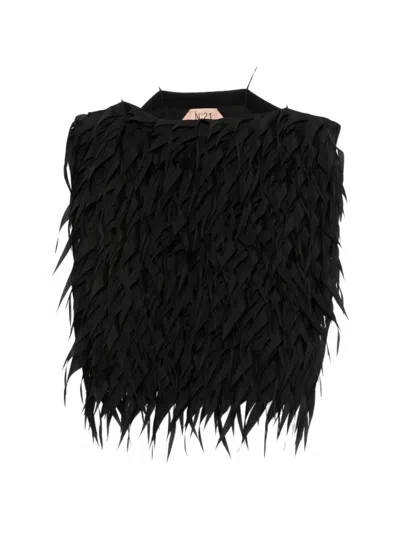 N°21 Fringed Blouse In Black