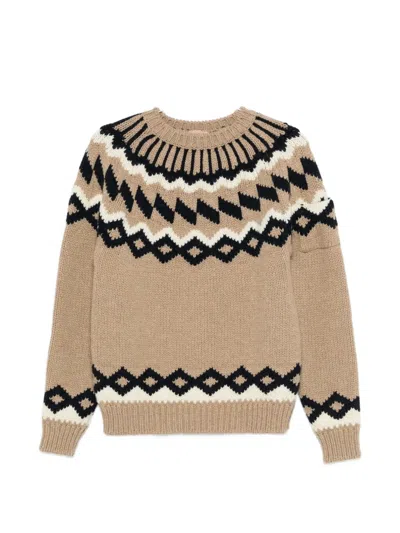 N°21 Geometric-pattern Sweater In Neutral