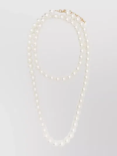 N°21 Gold Chain Necklace Pearl Beads In White