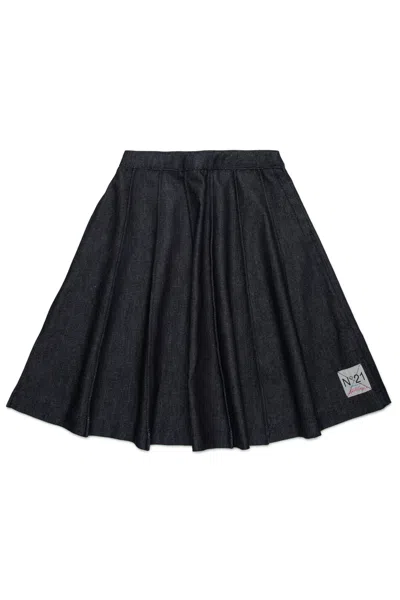 N°21 GONNA MIDI IN DENIM SCURO