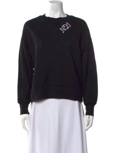 Pre-owned N°21 Graphic Print Crew Neck Sweatshirt In Black