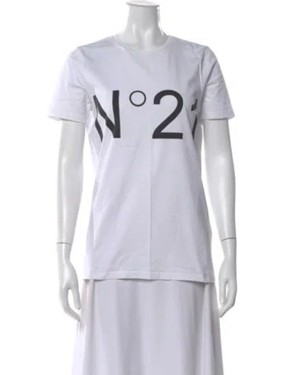 Pre-owned N°21 Graphic Print Crew Neck T-shirt In White