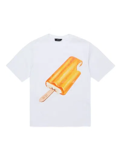 N°21 Kids' Graphic T-shirt In White