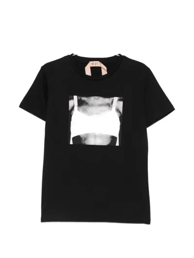 N°21 Graphic-print T-shirt In Black