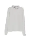 N°21 터틀 넥 긴소매 티셔츠 In Gray