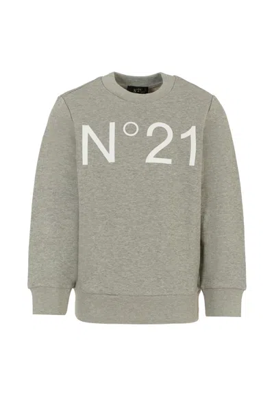 N°21 Grey Sweatshirt For Kids With Logo In Gray