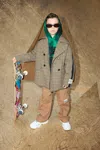 N°21 Harris Tweed Peacoat Coat In Brown
