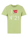 N°21 Heart-print Short-sleeve T-shirt In Green