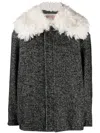 N°21 Herringbone Wool-blend Jacket In Black