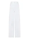 N°21 High-waisted Wide Leg Trousers In Linen Blend In White