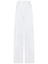 N°21 High-waisted Wide Leg Trousers In Linen Blend In White