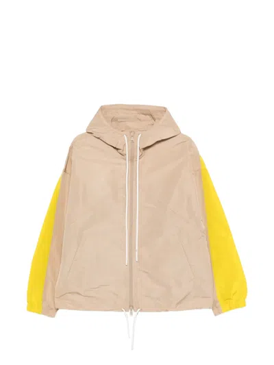 N°21 Hooded Colour-block Jacket In Brown