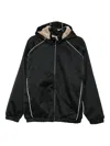 N°21 Hooded Piped Jacket In Black