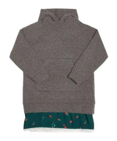 N°21 Hooded Wool Blend Knit Dress In Gray