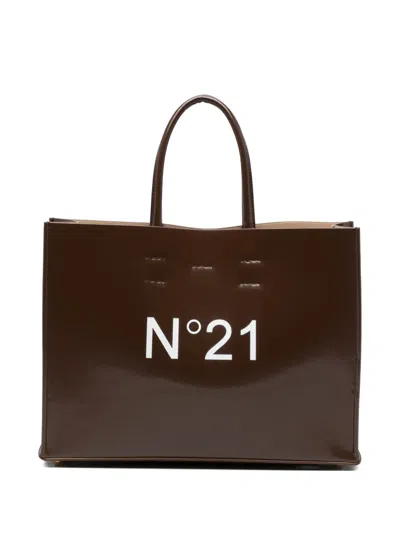 N°21 Horizontal Logo Tote Bag In Brown