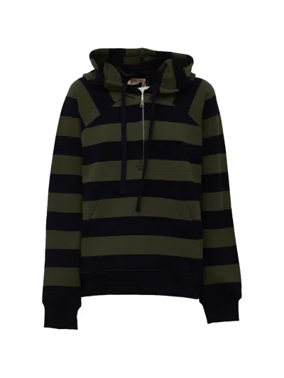 N°21 Horizontal-striped Hoodie In Multi