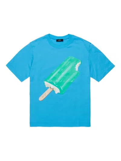 N°21 Kids' Ice-lolly Print T-shirt In Blue