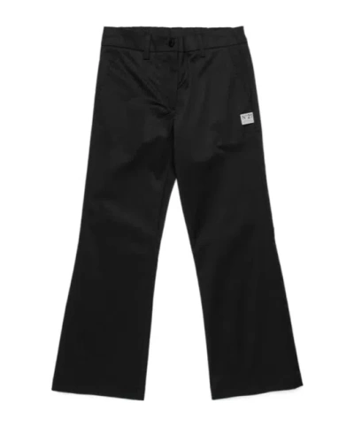 N°21 N21 Kids Elasticated Waistband Label Trousers In Black