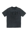 N°21 N21 Kids Logo Patch Crewneck T-shirt In Gray