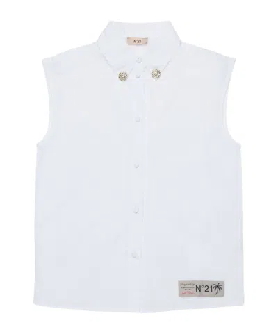 N°21 N21 Kids Logo Patch Sleeveless Shirt In Blue