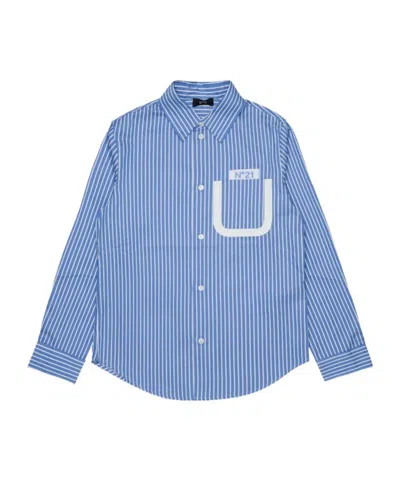N°21 N21 Kids Striped Logo Shirt In Multi