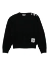 N°21 Pullover In Misto Lana Con Bottoni Gioiello In Black