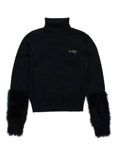 N°21 Nº21 Kids Turtleneck Sweater In Black