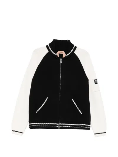 N°21 Knitted Colour-block Bomber Jacket In Multi