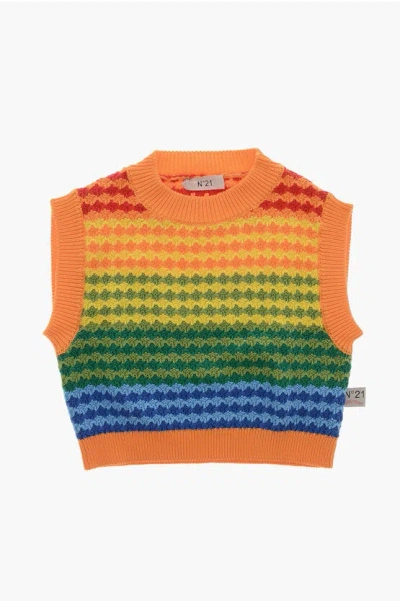 N°21 Knitted Cotton Vest In Multi