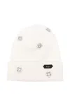 N°21 Crystal-embellished Beanie In Neutral