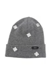 N°21 Crystal-embellished Beanie In Gray