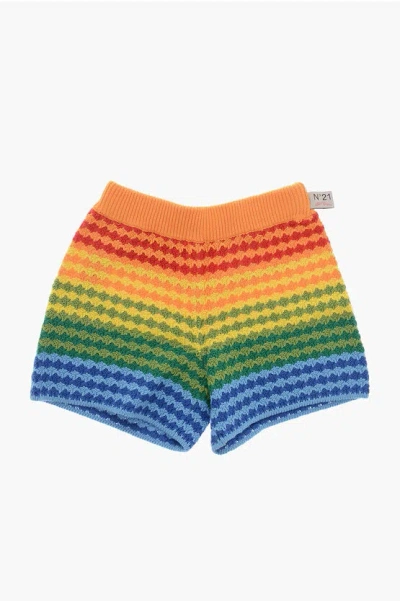 N°21 Knitted Shorts With Elastic Waistband In Multi