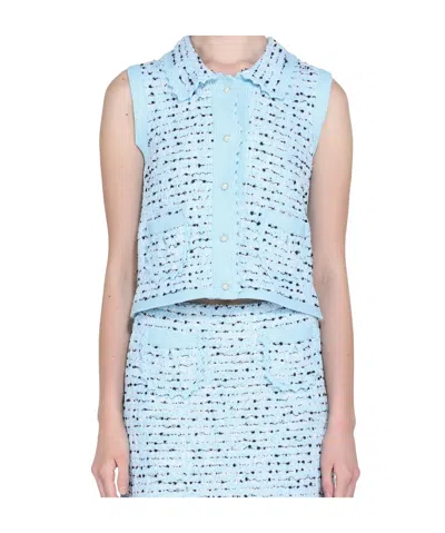 N°21 Knitted Vest In Blue