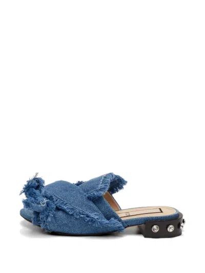 Pre-owned N°21 Knot Frayed-edge Sandals In Blue