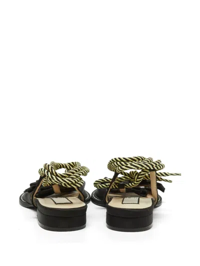 Pre-owned N°21 Knotted Ankle-tie Sandals In Black