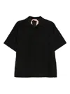 N°21 Lace-embellishment Polo Top In Black