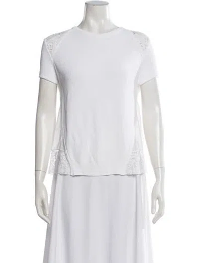 Pre-owned N°21 Lace Pattern Crew Neck Top In White