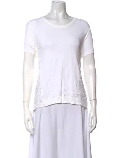Pre-owned N°21 Lace Pattern Crew Neck Top In White