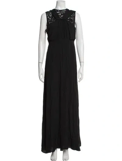 Pre-owned N°21 Lace Pattern Long Dress In Black