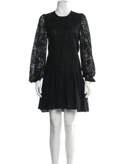 Pre-owned N°21 Lace Pattern Mini Dress In Black