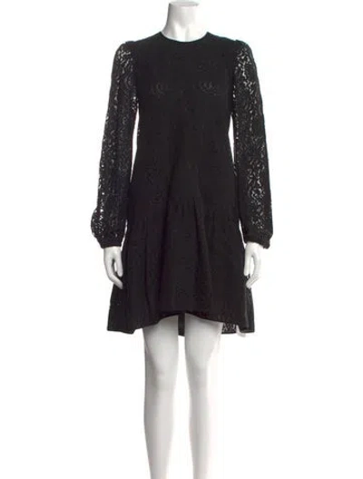 Pre-owned N°21 Lace Pattern Mini Dress In Black