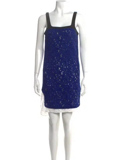 Pre-owned N°21 Lace Pattern Mini Dress In Blue