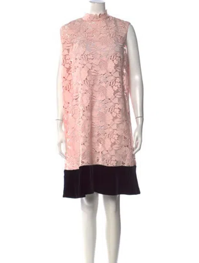 Pre-owned N°21 Lace Pattern Mini Dress W/ Tags In Black/pink